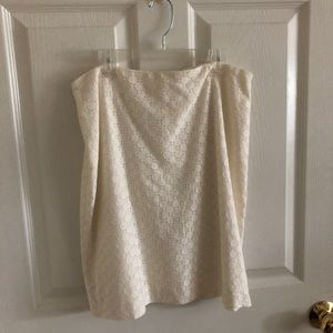 Loft White Lace Pencil Skirt Size 6